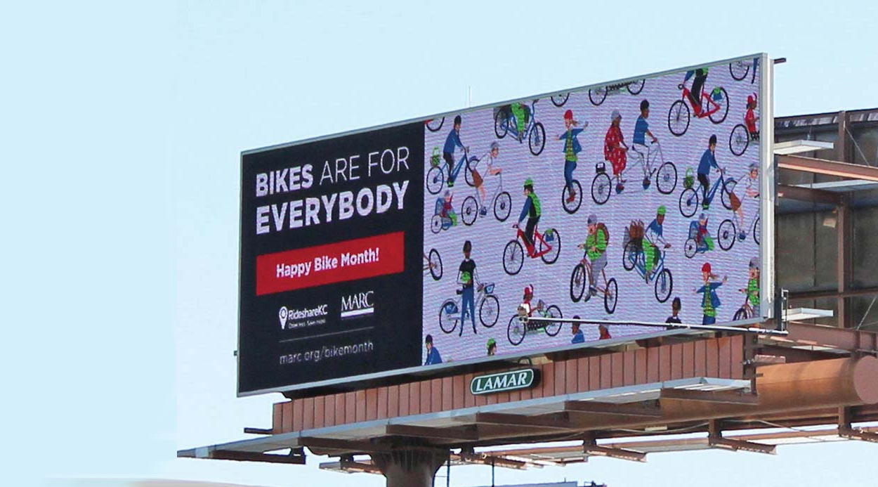 A billboard for Bike Month
