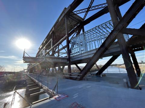 Rock Island Bridge in construction