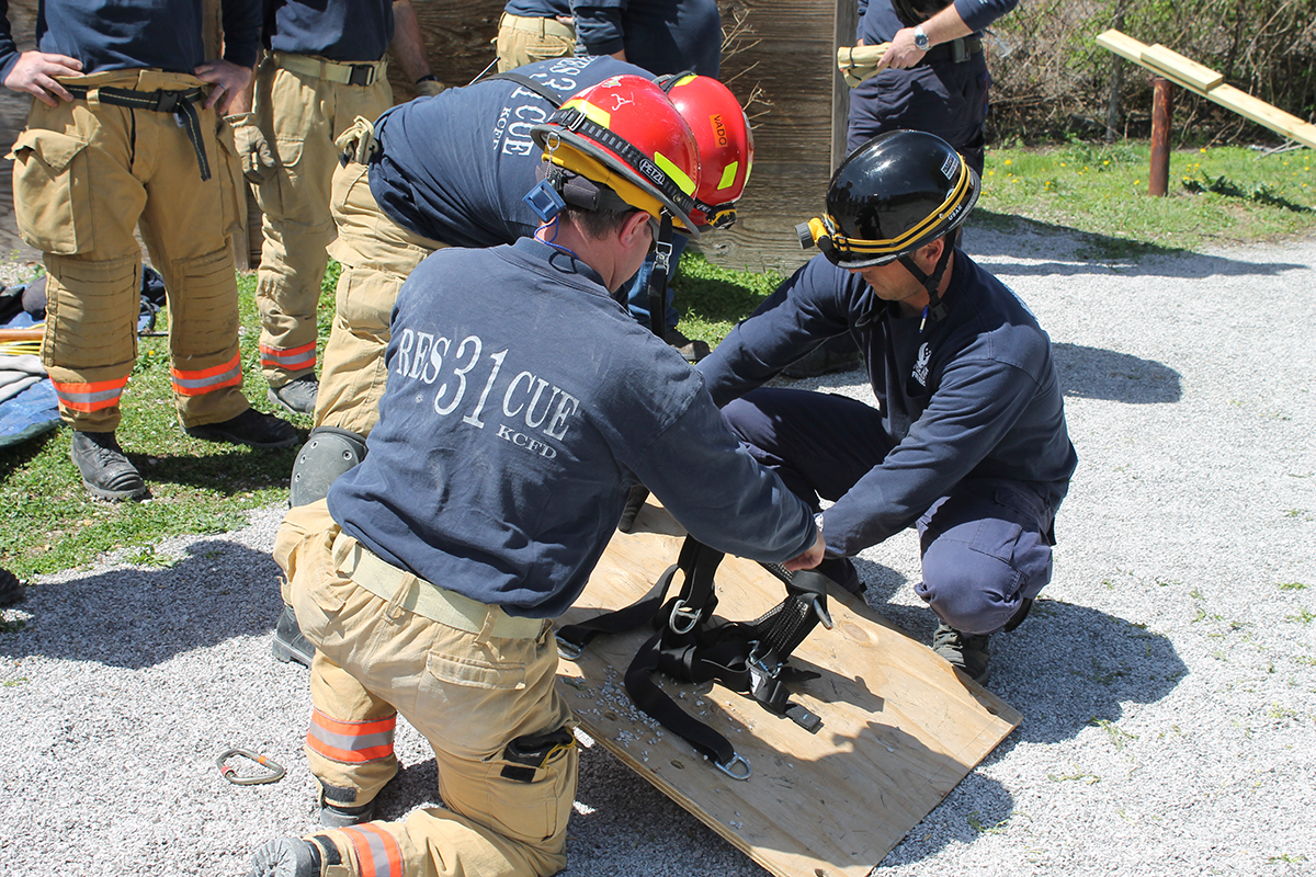 Emergency services responding to an incident