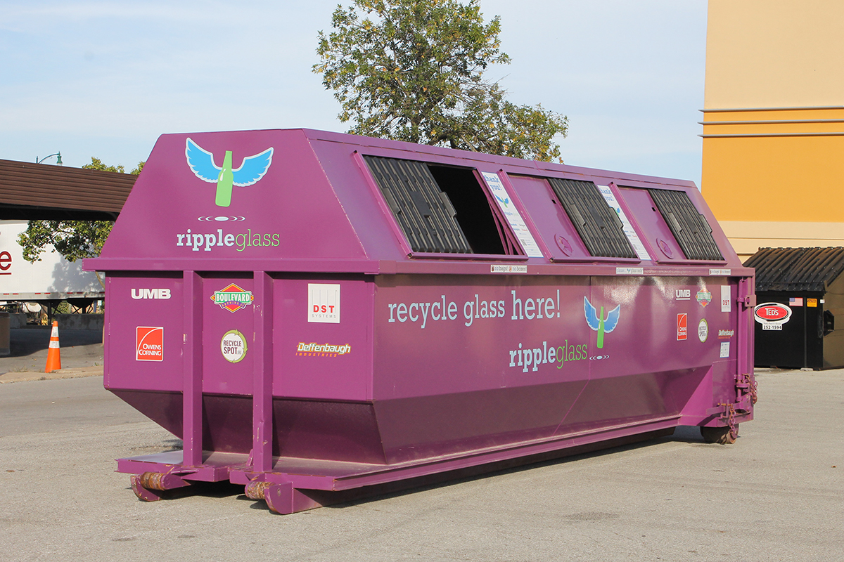 Ripple glass recycling bin