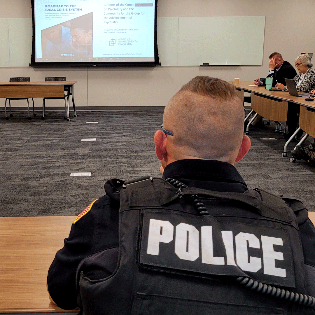Member of the Eastern Jackson County Co-Responder Training attends 988 training offered by the Council of State Governments Justice Center