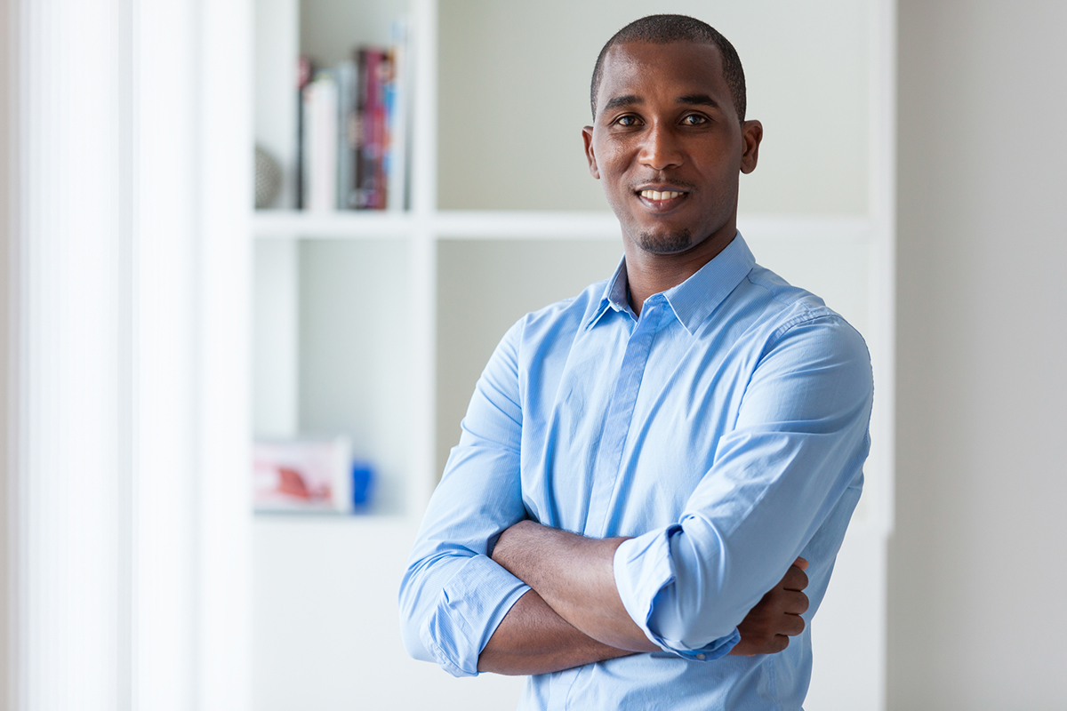 Bonfident man in business clothes