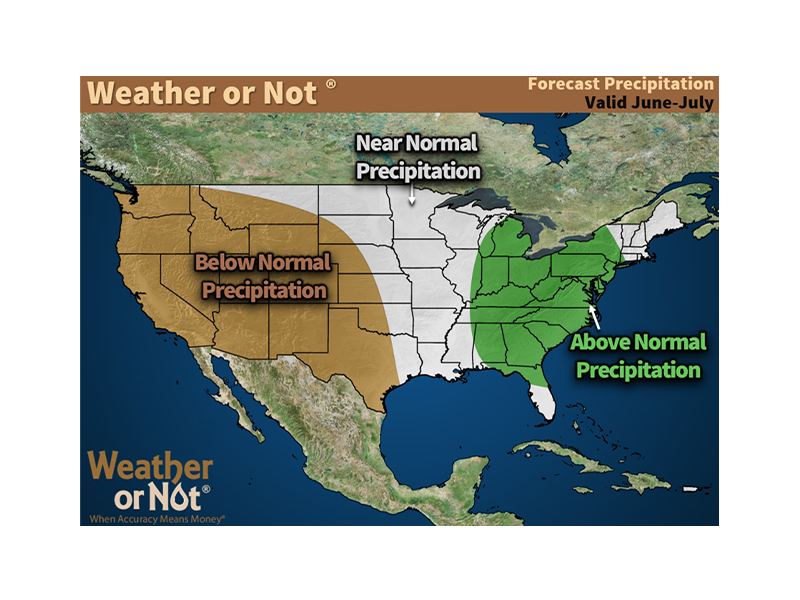 June-July Weather or Not Precipitation