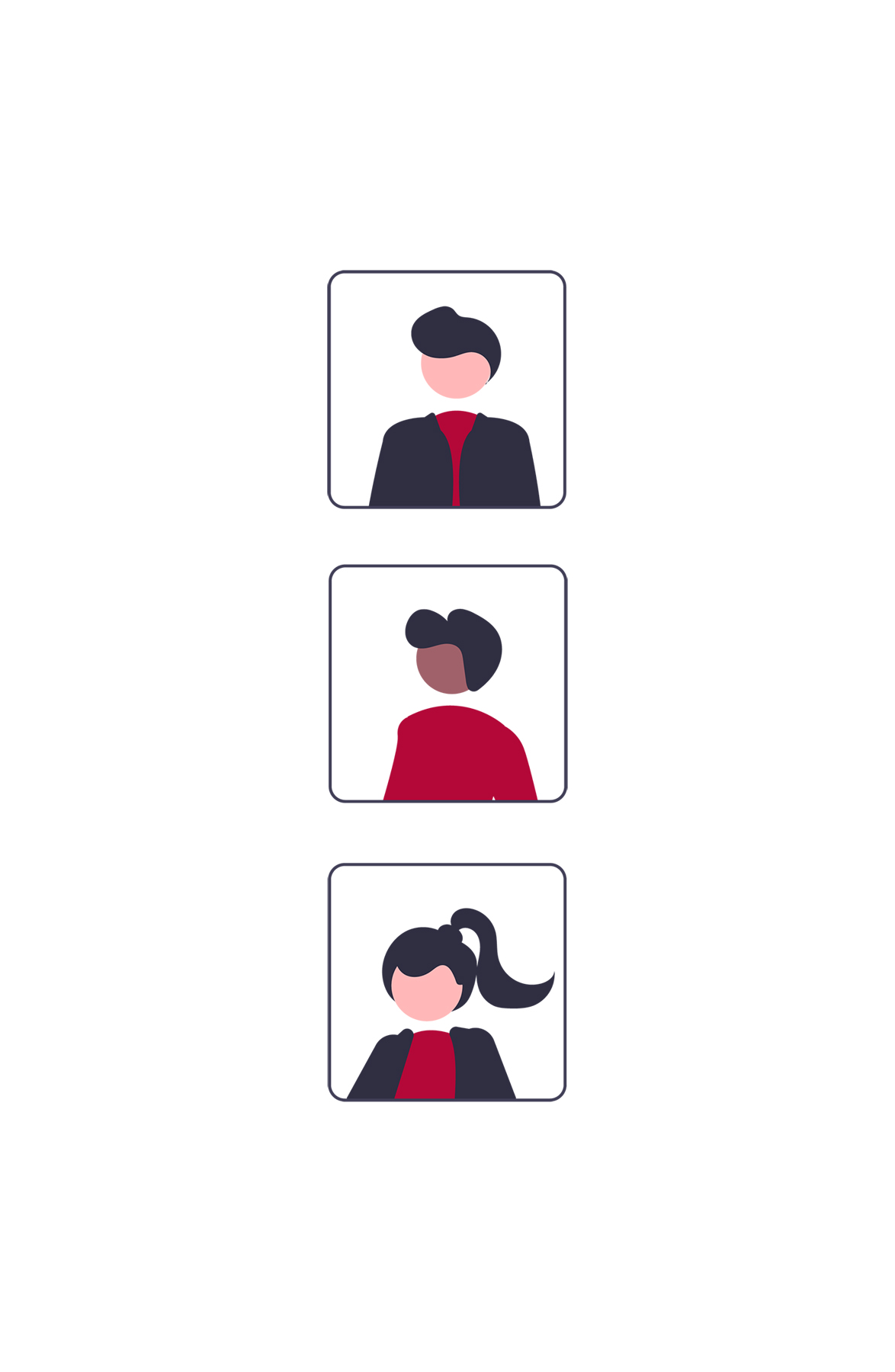 Illustration of a focus group with three people