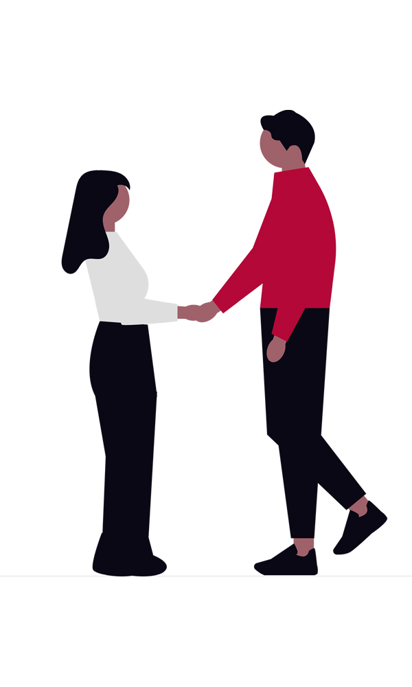 Illustration of two people shaking hands