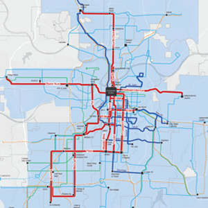 Thumbnail of the SmartMoves 20-year horizon transit service plan map
