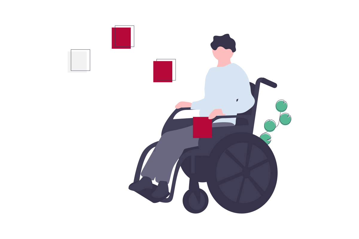 Illustration of a wheelchair user