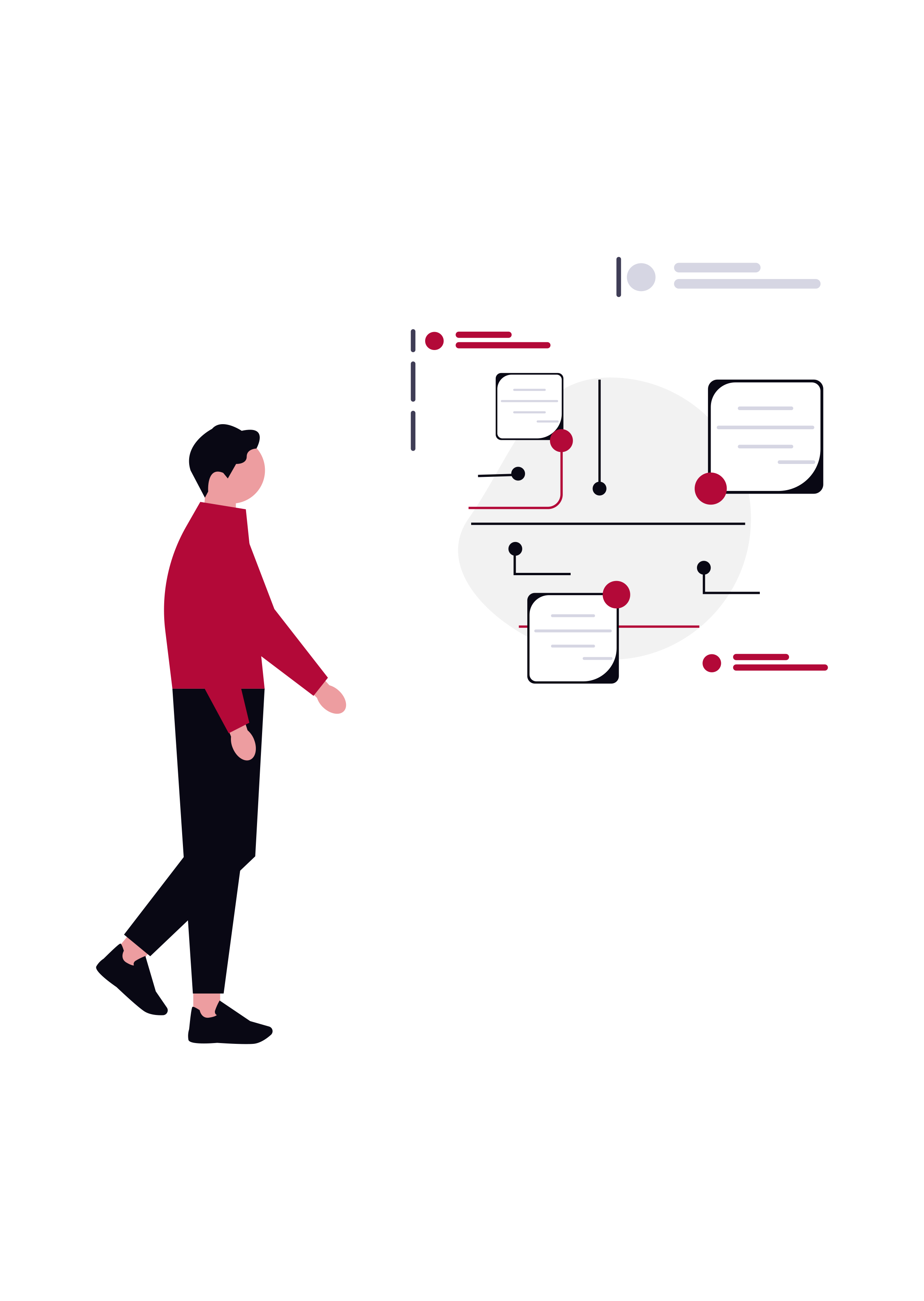 Illustration of a person looking at a futuristic chart