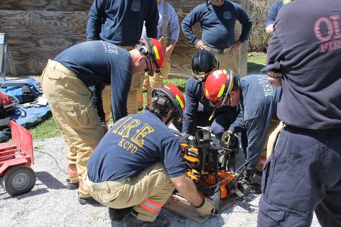 Multiple agencies working together during a training exercise