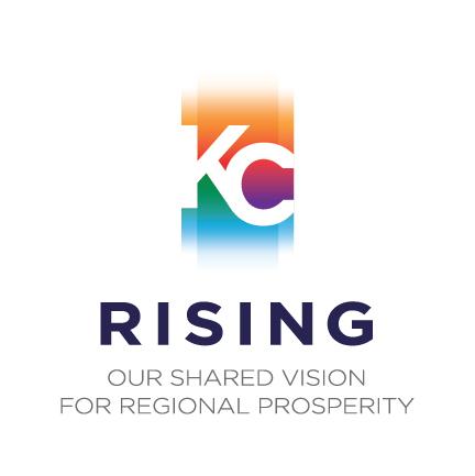 KC Rising logo that says KC Rising Our Shared Vision for Regional Prosperity