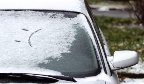 Snow on a car