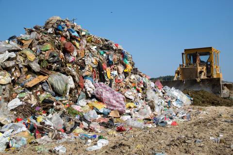 Waste in a landfill