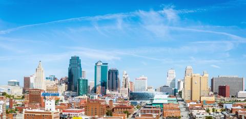 A photo of the Kansas City, Missouri, cityscape.
