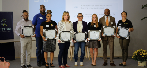 Second graduating class for Rising Trades Cohort 2 standing with certificates