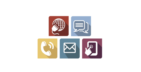 Icons representing contact methods