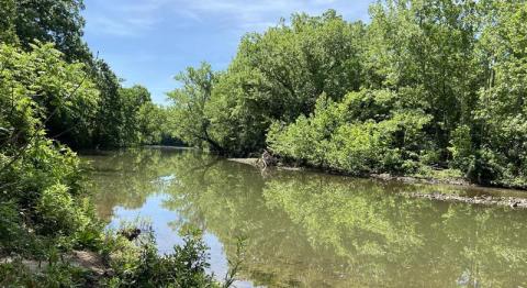 The Blue River flows through the Kansas City region. 
