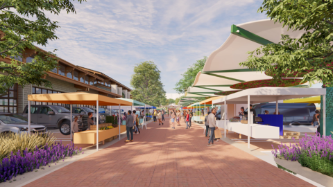 Rendering of open air farmers market