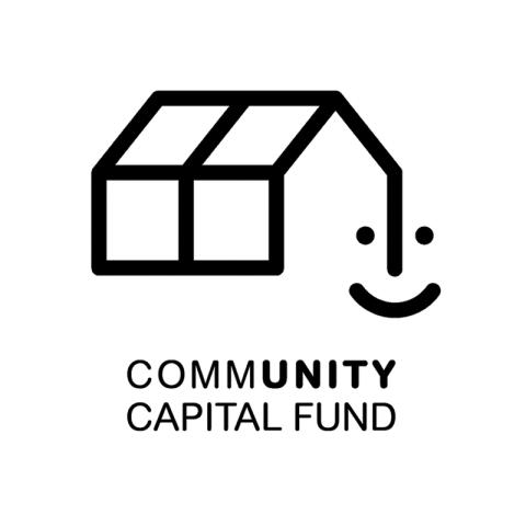 Community Capital Fund logo showing an outline of a house and a smiling face