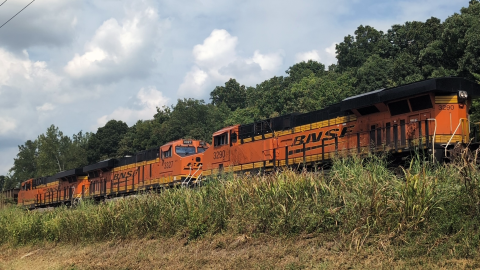 BNSF train on tracks