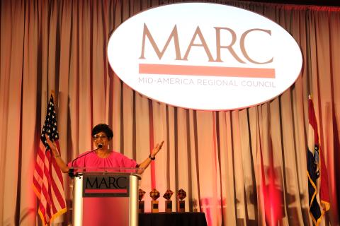Christal Watson, mayor of Kansas City, Kansas, speaking during the 2026 MARC Regional Assembly and Leadership Awards
