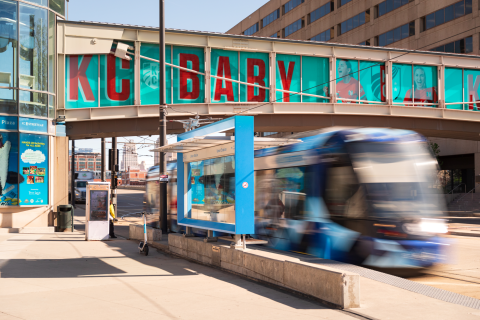 KC streetcar in motion blurred