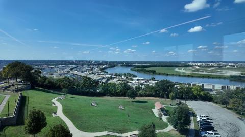 View of downtown Kansas City airport and park 