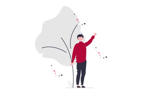 Illustration of a person waving