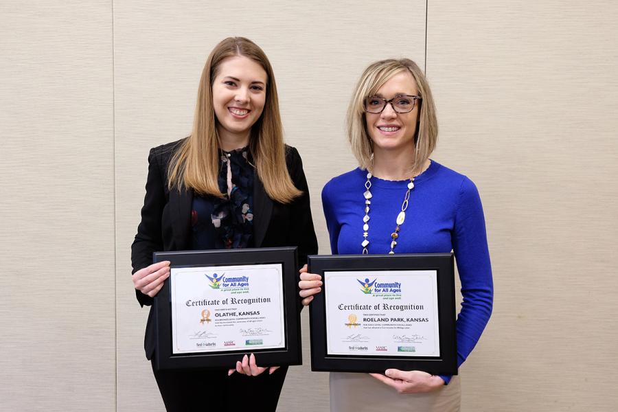 Community for All Ages Award Recipients for Olathe, Kan. and Roeland Park, Kan. 