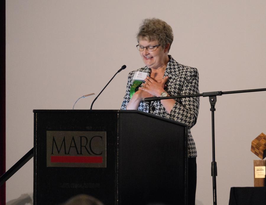 Janeé Hanzlick, Commissioner Johnson County, Kan., speaks during the 2022 Regional Assembly