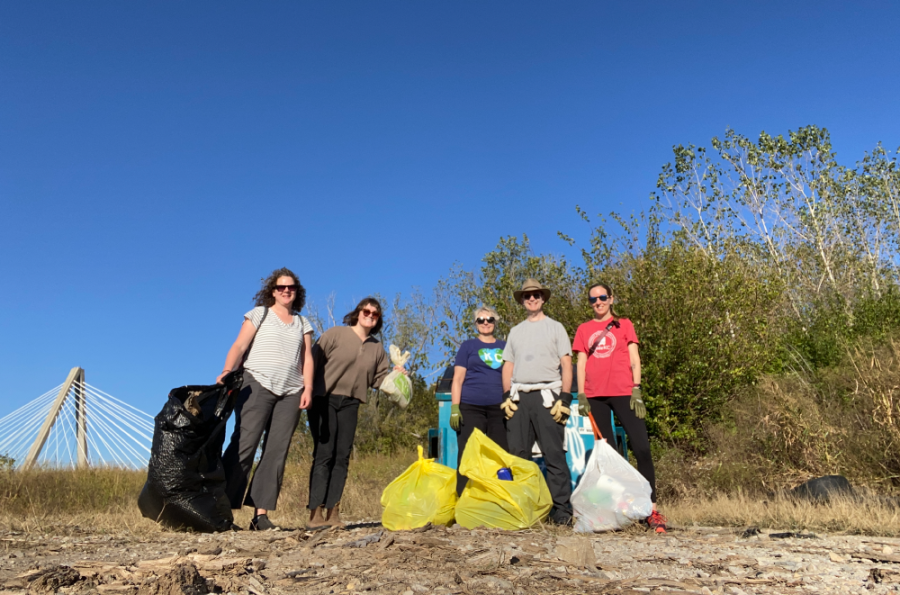 MARC employees volunteering to clean up Berkley Riverfront Park