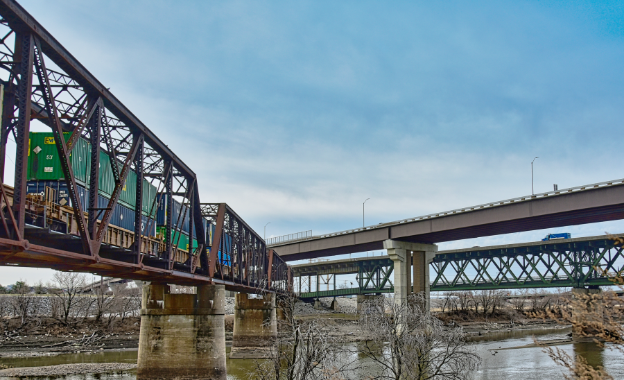 Kansas River Kaw Point freight train