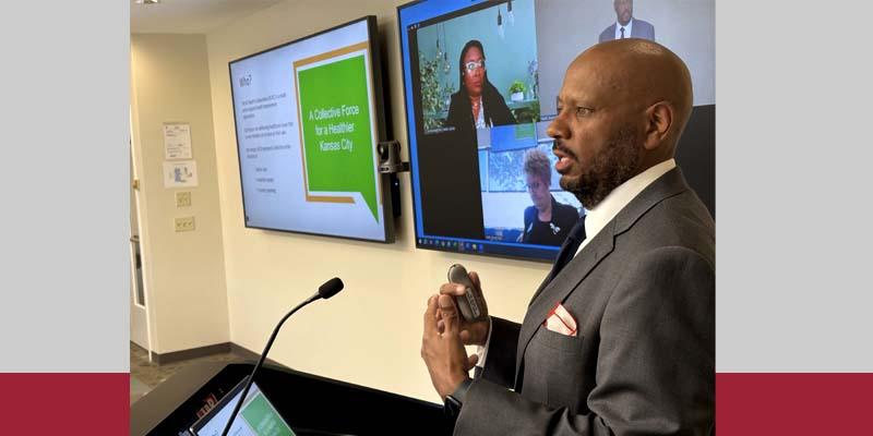 Dan Cranshaw, executive director of the KC Health Collaborative, presents to the MARC Board on April 22, 2025.