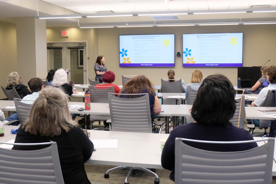 Dementia-friendly workshop class with presenter