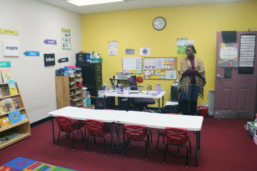 Guests tour the Erma L. Williams Learning Center at Paseo Baptist Church in Kansas City, Missouri.